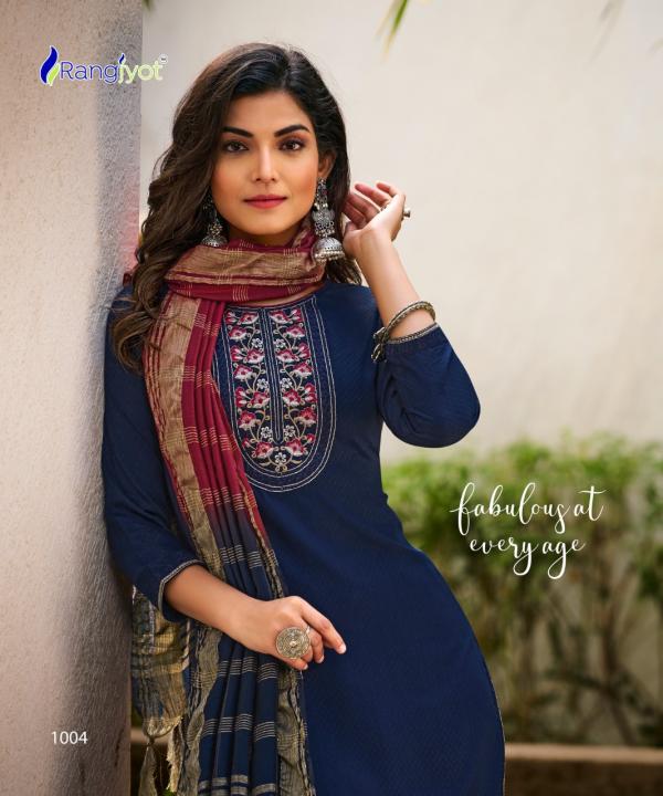 Rangjyot Veena Vol 1 Rayon Designer Excluisve Readymade Suit